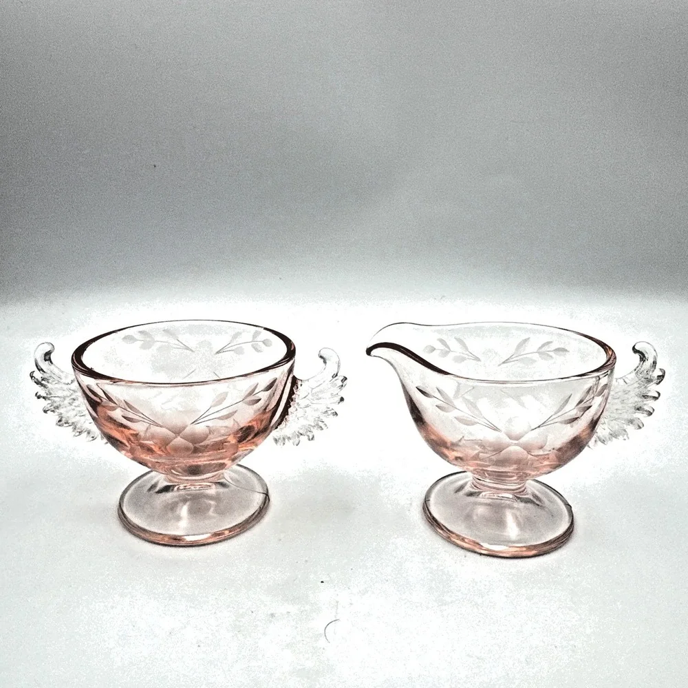 Westmorland Pink Depression Glass 1920's Wings Collection PERFECT CONDITION RARE